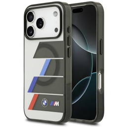 Etui BMW M IML Metal Buttons Tricolor Lines MagSafe do iPhone 17 Pro antracyt