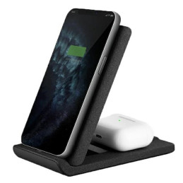 Ładowarka indukcyjna UNIQ Vertex Duo 2in1 15W Fast charge szara