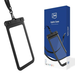 Etui do wody na telefon / wodoszczelne uniwersalne 3mk Hydro Case, czarne