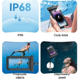 Etui USAMS wodoodporne do telefonów  IP68 transparent 
