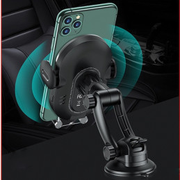 Uchwyt indukcyjny USAMS US-CD131 15W Automatic do szyby/na deskę rozdz. czarny