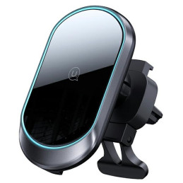 Uchwyt indukcyjny USAMS Magnetyczny Wireless Charging 15W do kratki went. czarny