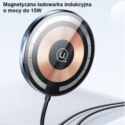 Uchwyt indukcyjny USAMS US-CD164 15W 2w1 Magnetic do kratki went. transparent