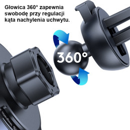 Uchwyt indukcyjny USAMS US-CD164 15W 2w1 Magnetic do kratki went. transparent