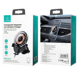 Uchwyt indukcyjny USAMS US-CD164 15W 2w1 Magnetic do kratki went. transparent