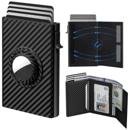 Portfel MajesticLine RFID z miejscem na lokalizator czarny