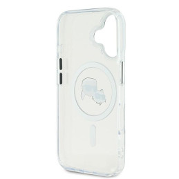 Etui Karl Lagerfeld IML Metal Karl&Choupette Head MagSafe do iPhone 16 Plus białe