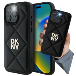 Etui DKNY Quilted Stack Logo do iPhone 16 Pro Max, czarne