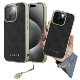 Etui Guess 4G Charms Collection do iPhone 16 Pro Max, czarne