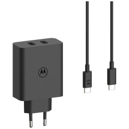 Ładowarka sieciowa Motorola TurboPower 125W Dual 2x USB-C z kablem USB-C 1m czarny
