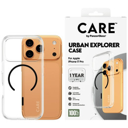 Etui CARE by PanzerGlass Flagship Urban Explorer w. Black MagSafe do iPhone 17 Pro przezroczysty