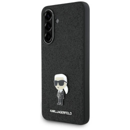 Etui Karl Lagerfeld Fixed Glitter Ikonik Logo Metal Pin do Galaxy A56, czarny