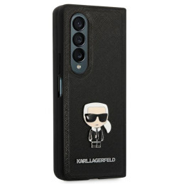 Etui Karl Lagerfeld Saffiano Ikonik Metal do Galaxy Z Fold 4 czarne