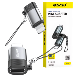 Adapter AWEI A11 USB-C/Lightning szary