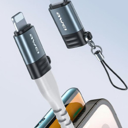 Adapter AWEI A11 USB-C/Lightning szary