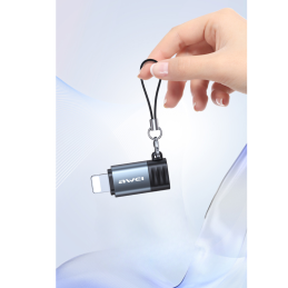 Adapter AWEI A11 USB-C/Lightning szary