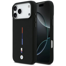Etui BMW M Silicon Tricolor Line MagSafe do iPhone 17 Pro Max czarny