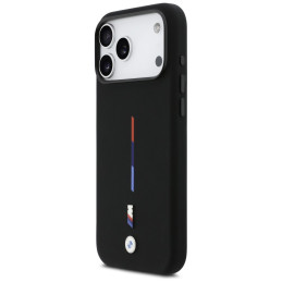 Etui BMW M Silicon Tricolor Line MagSafe do iPhone 17 Pro Max czarny