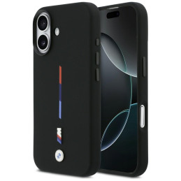 Etui BMW M Silicon Tricolor Line MagSafe do iPhone 17 czarny