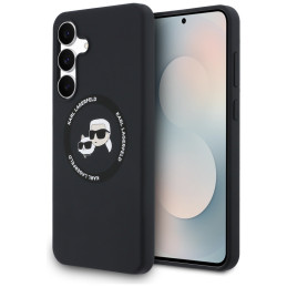 Etui Karl Lagerfeld Silicone Karl&Choupette Heads MagSafe do Galaxy S25 FE czarny