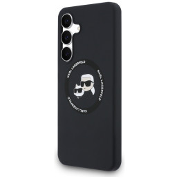 Etui Karl Lagerfeld Silicone Karl&Choupette Heads MagSafe do Galaxy S25 FE czarny