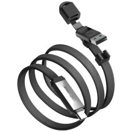 Kabel Energea Sheath Travel 2w1 USB-C do USB-C/USB-A 480Mbps 60W 1.2m gunmetal
