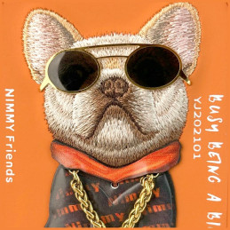 Etui Nimmy Glasses Cool Dog do iPhone 17 Pro pomarańczowy