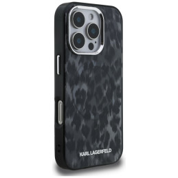Etui Karl Lagerfeld IML Leopard Pattern MagSafe do iPhone 16 Pro Max czarny