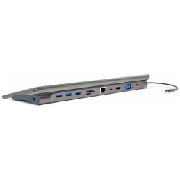Podstawka pod laptopa HUB 4smarts 11w1 HDMI/VGA/2xUSB-C/3xUSB-A/RJ45/SD/MMC/MicroSD/TF/AUX