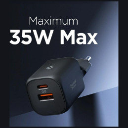 Ładowarka sieciowa Spigen Essential EE352EU 35W USB-C/USB-A czarny