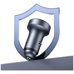Ładowarka samochodowa USAMS CC327 Aluminium 45W USB-A USB-C tarnish
