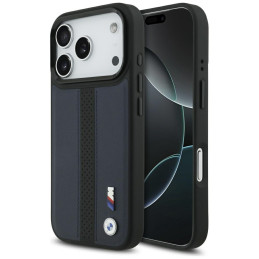 Etui BMW M Perforated Stripe Logo MagSafe do iPhone 17 Pro granatowy