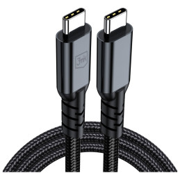 Kabel 3MK Hyper Cable N-SERIES USB-C Thunderbolt 4 1m 48V/5A 40Gb/s 240W 8K60Hhz czarny