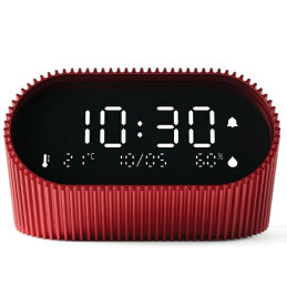 Lexon Ray Clock Budzik z czujnikiemtemperatury i wilgotności czerwony/saguine red LR155SR3