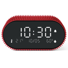 Lexon Ray Clock Budzik z czujnikiemtemperatury i wilgotności czerwony/saguine red LR155SR3