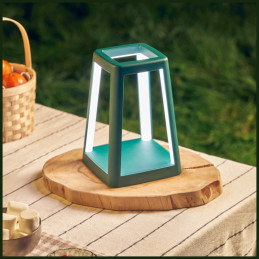 Lampa LED Lexon Lantern z ładowarką indukcyjną ciemnozielony