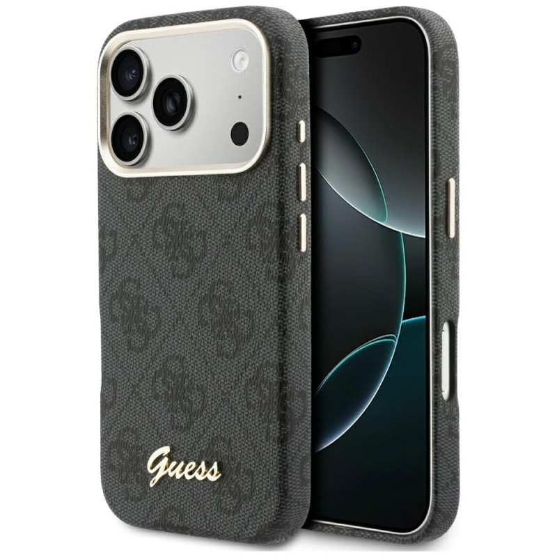 Etui Guess 4G Script MagSafe do iPhone 17 Pro Max czarny