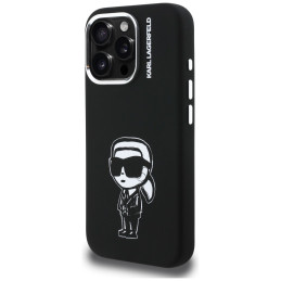 Etui Karl Lagerfeld Silicone Karl Sketch MagSafe do iPhone 16 Pro Max czarny