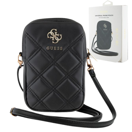 Torebka Guess Zip Quilted 4G, czarne