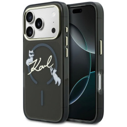 Etui Karl Lagerfeld IML Choupettes Karl Script Logo MagSafe do iPhone 17 Pro Max czarny