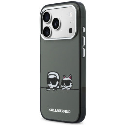 Etui Karl Lagerfeld IML Karl & Choupette Peekaboo Logo MagSafe do iPhone 17 Pro Max czarny