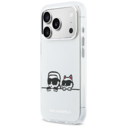 Etui Karl Lagerfeld IML Karl & Choupette Peekaboo Logo MagSafe do iPhone 17 Pro Max biały
