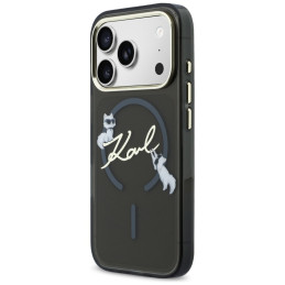 Etui Karl Lagerfeld IML Choupettes Karl Script Logo MagSafe do iPhone 17 Pro czarny