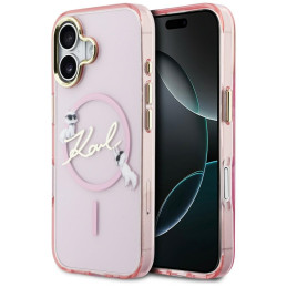 Etui Karl Lagerfeld IML Choupettes Karl Script Logo MagSafe do iPhone 17 różowy
