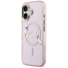 Etui Karl Lagerfeld IML Choupettes Karl Script Logo MagSafe do iPhone 17 różowy