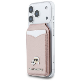 Portfel z lusterkiem Karl Lagerfeld Stand Mirror MagSafe różowy