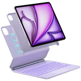 Etui Typecase Edge + z klawiaturą do iPad Air 13" 2024/2025 jasno fioletowy