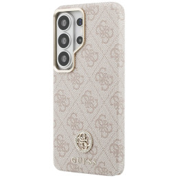 Etui Guess 4G Rhinestone Round Logo MagSafe do Galaxy S26 Ultra różowy