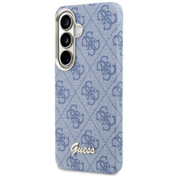 Etui Guess 4G Script MagSafe do Galaxy S26 niebieski