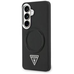 Etui Guess Embossed Ring Triangle Logo MagSafe do Galaxy S26 czarny